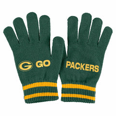 Green Bay Packers WEAR by Erin Andrews Women's Double Jacquard Cuffed Knit Hat with Pom and Gloves Set - Green cheap
