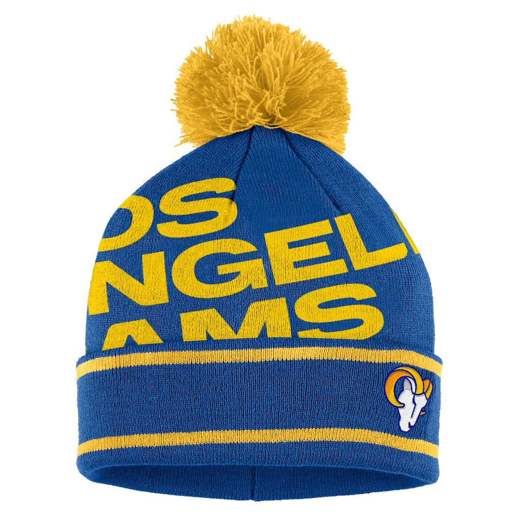Los Angeles Rams WEAR by Erin Andrews Women's Double Jacquard Cuffed Knit Hat with Pom and Gloves Set - Royal online