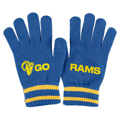 Los Angeles Rams WEAR by Erin Andrews Women's Double Jacquard Cuffed Knit Hat with Pom and Gloves Set - Royal online