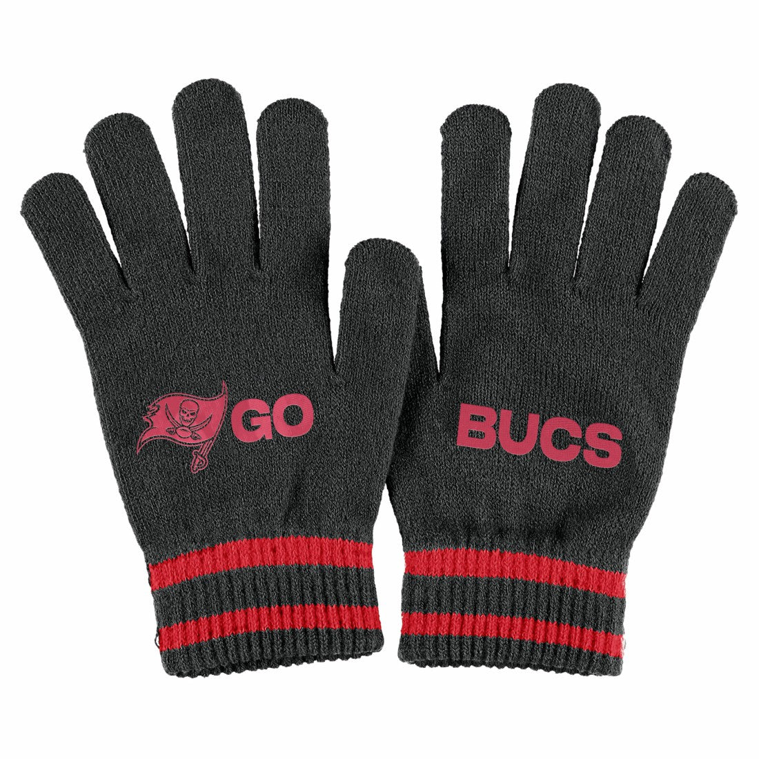 Tampa Bay Buccaneers WEAR by Erin Andrews Women's Double Jacquard Cuffed Knit Hat with Pom and Gloves Set - Black sale