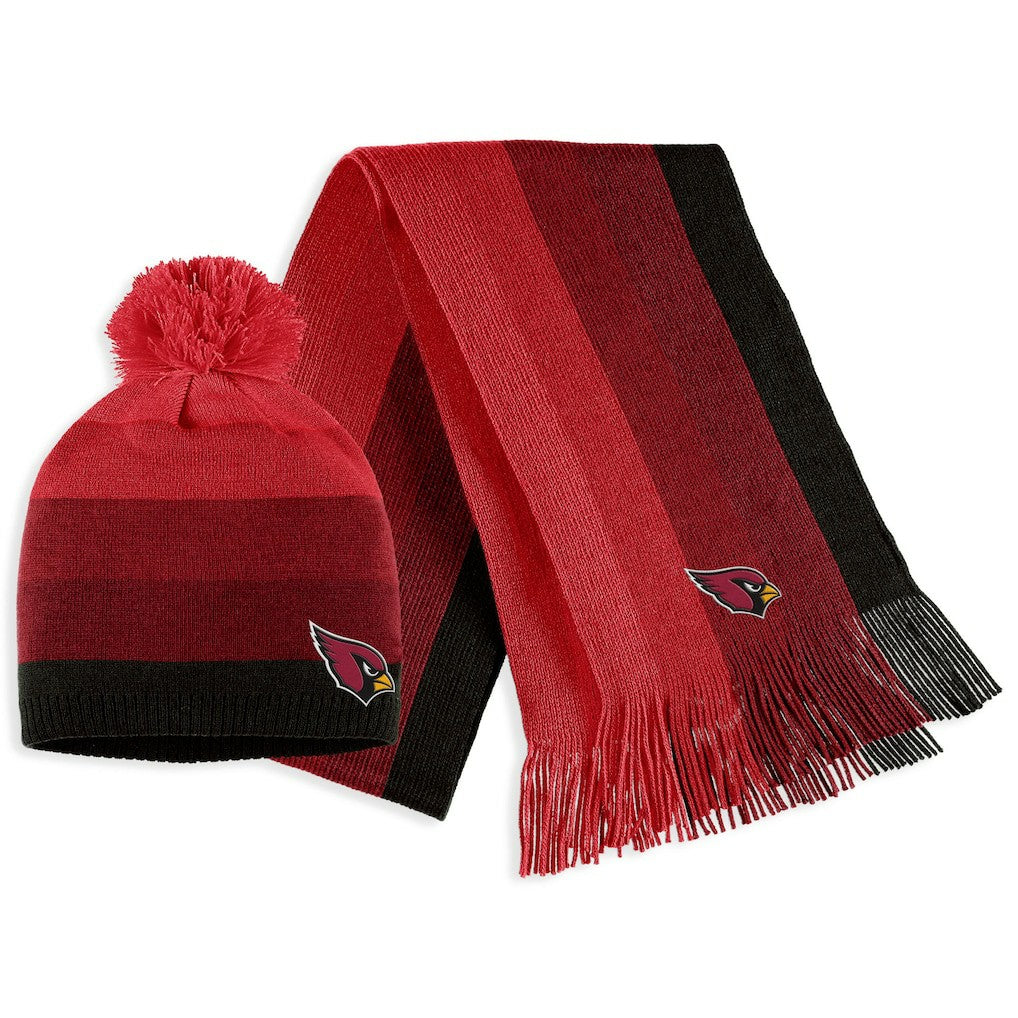 Arizona Cardinals WEAR by Erin Andrews Women's Ombre Pom Knit Hat and Scarf Set - Cardinal on sale