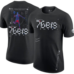 Philadelphia 76ers Courtside Air Traffic Control Max90 T-Shirt - Black | Nike on sale