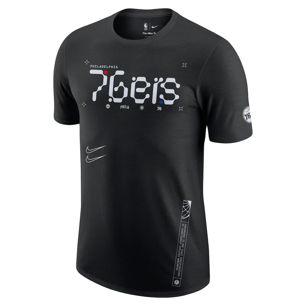 Philadelphia 76ers Courtside Air Traffic Control Max90 T-Shirt - Black | Nike on sale