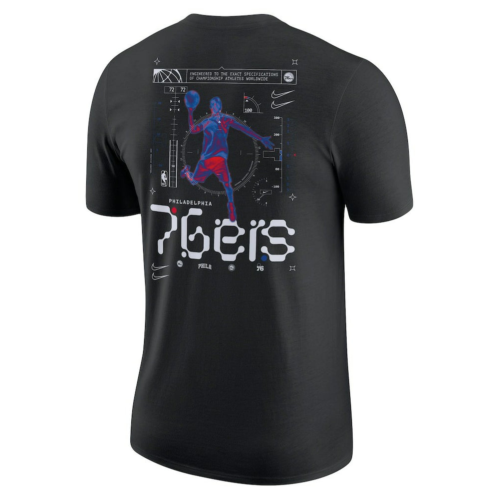 Philadelphia 76ers Courtside Air Traffic Control Max90 T-Shirt - Black | Nike on sale