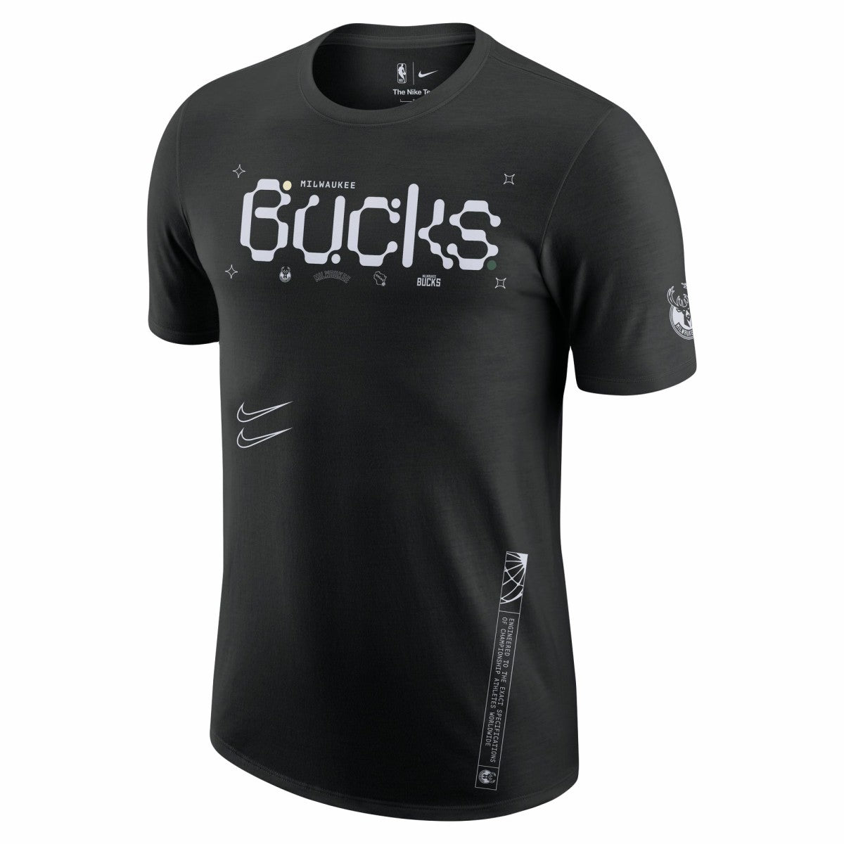 Milwaukee Bucks Courtside Air Traffic Control Max90 T-Shirt - Black | Nike discount