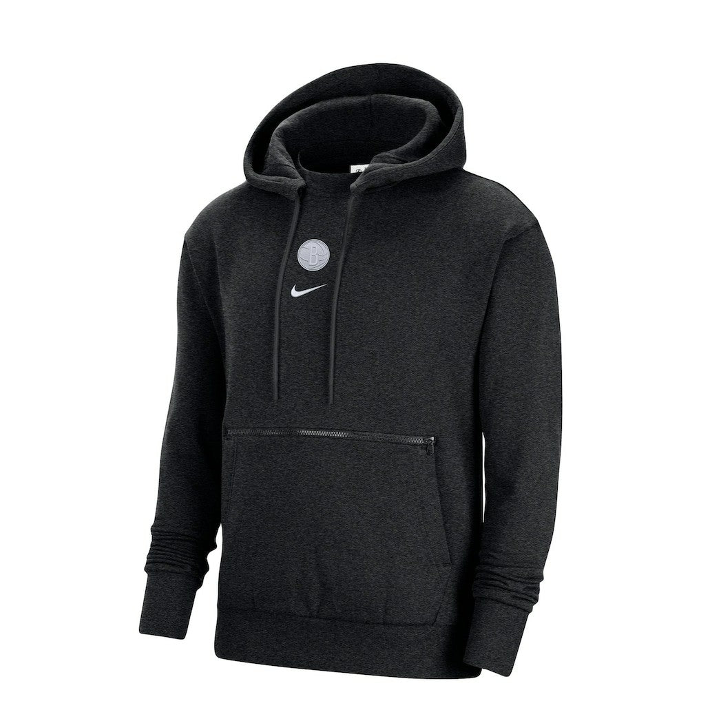 Brooklyn Nets Courtside Versus Flight Pullover Hoodie - Heather Black | Nike cheap