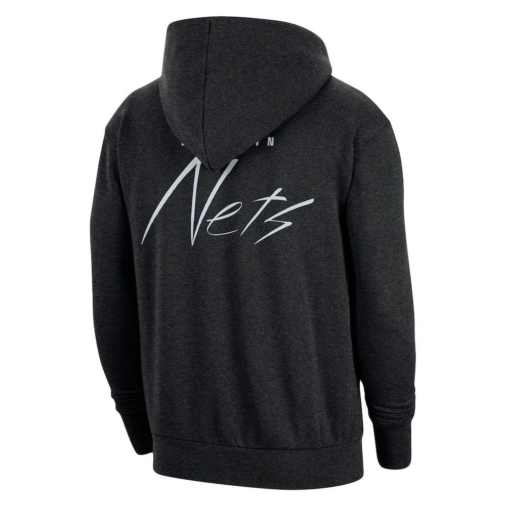 Brooklyn Nets Courtside Versus Flight Pullover Hoodie - Heather Black | Nike cheap