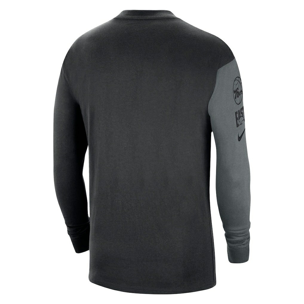Philadelphia 76ers Courtside Versus Flight MAX90 Long Sleeve T-Shirt - Black | Nike for sale