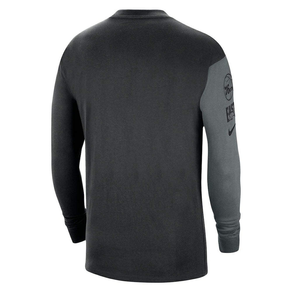Philadelphia 76ers Courtside Versus Flight MAX90 Long Sleeve T-Shirt - Black | Nike for sale