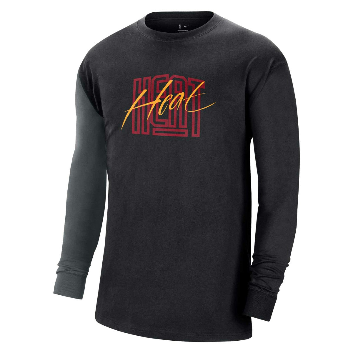 Miami Heat Courtside Versus Flight MAX90 Long Sleeve T-Shirt - Black | Nike for sale