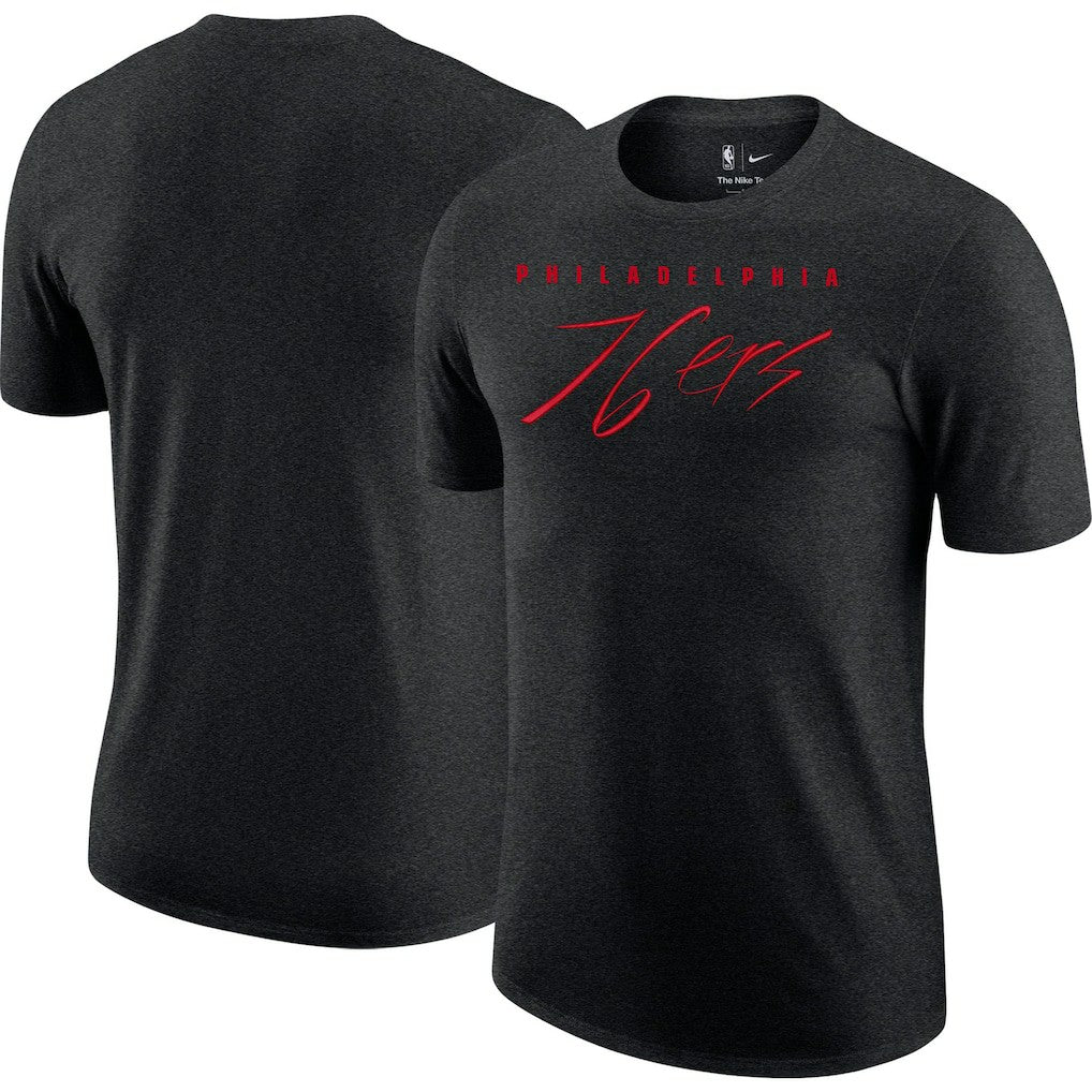 Philadelphia 76ers Courtside Versus Flight Max90 T-Shirt - Heather Black | Nike shop