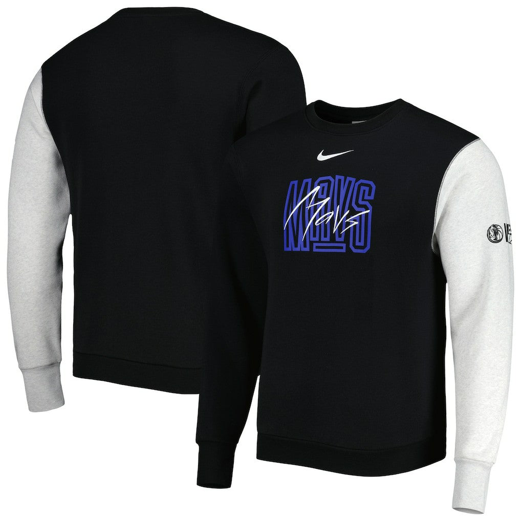 Dallas Mavericks Courtside Versus Force & Flight Pullover Sweatshirt sale - Black/Heather Gray | Nike cheap