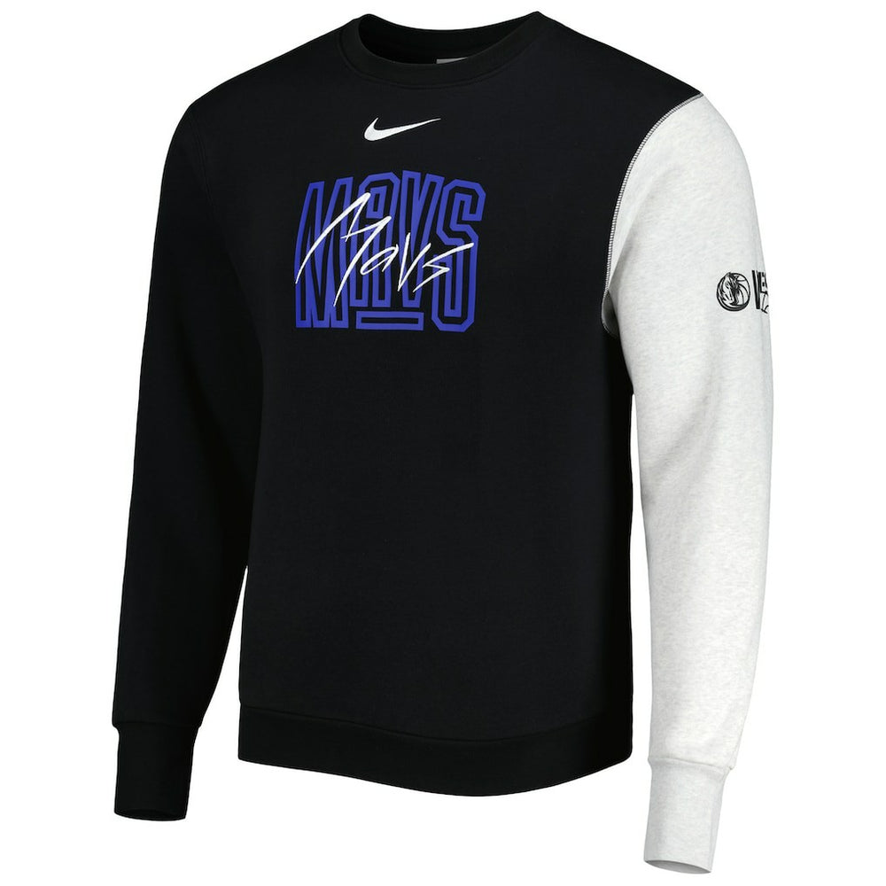 Dallas Mavericks Courtside Versus Force & Flight Pullover Sweatshirt sale - Black/Heather Gray | Nike cheap