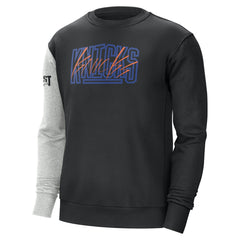 New York Knicks Courtside Versus Force & Flight Pullover Sweatshirt - Black/Heather Gray | Nike shop