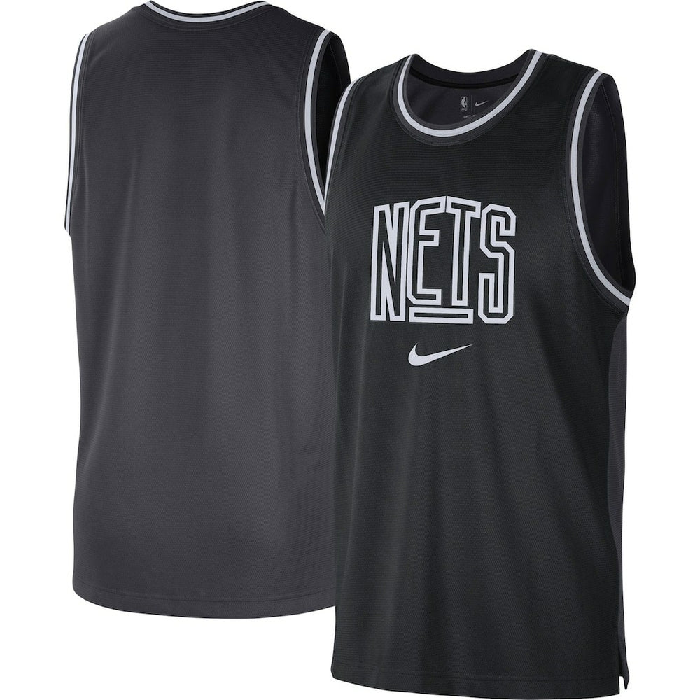 Brooklyn Nets Courtside Versus Force Split DNA Performance Mesh Tank Top - Black/Anthracite | Nike sale