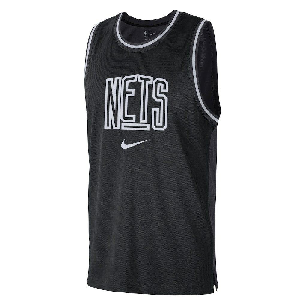Brooklyn Nets Courtside Versus Force Split DNA Performance Mesh Tank Top - Black/Anthracite | Nike sale