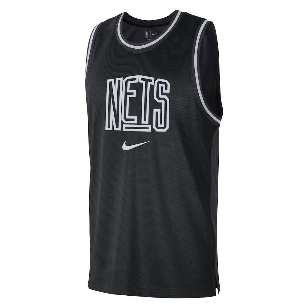 Brooklyn Nets Courtside Versus Force Split DNA Performance Mesh Tank Top - Black/Anthracite | Nike sale