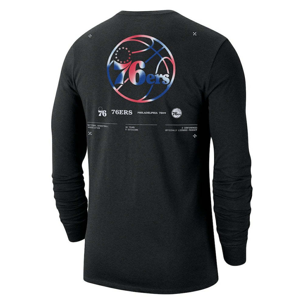 Philadelphia 76ers Essential Air Traffic Control Long Sleeve T-Shirt - Black | Nike outlet