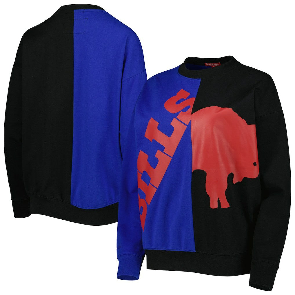 Buffalo Bills Women's Big Face Pullover Sweatshirt - Royal/Black outlet