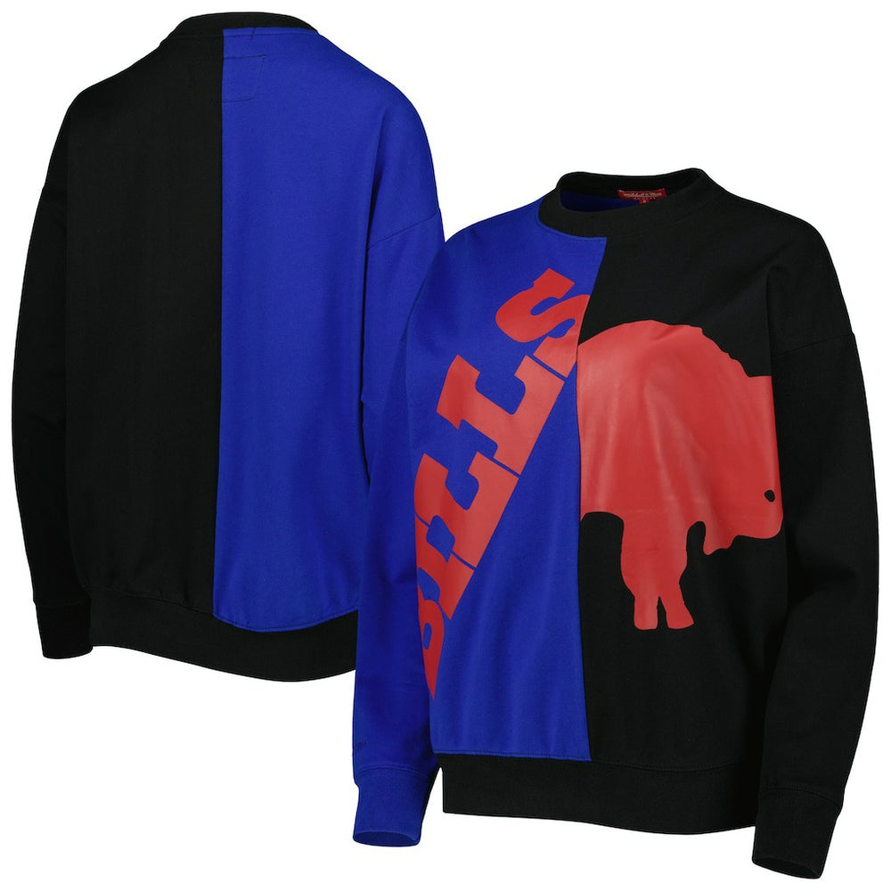 Buffalo Bills Women's Big Face Pullover Sweatshirt - Royal/Black outlet