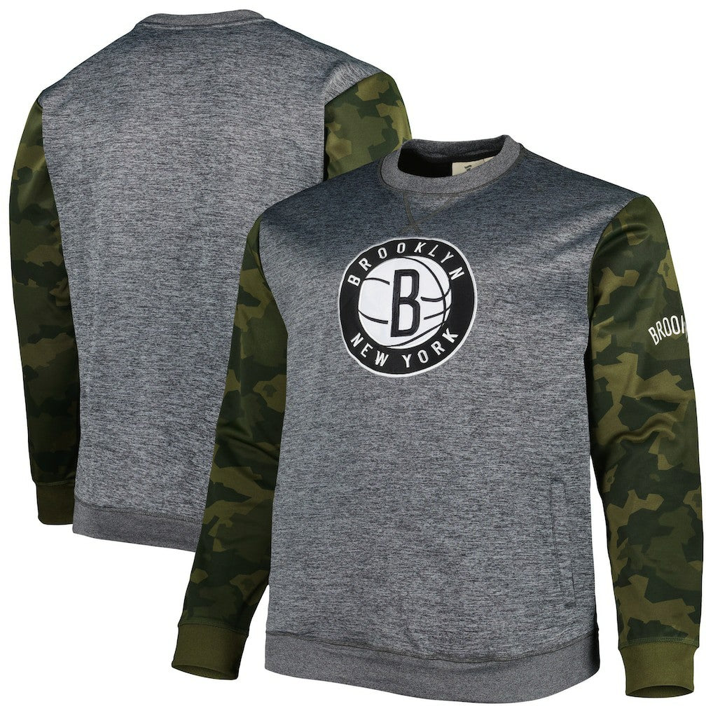 Brooklyn Nets Big & Tall Camo Stitched Sweatshirt - Heather Charcoal | Fanatics discount