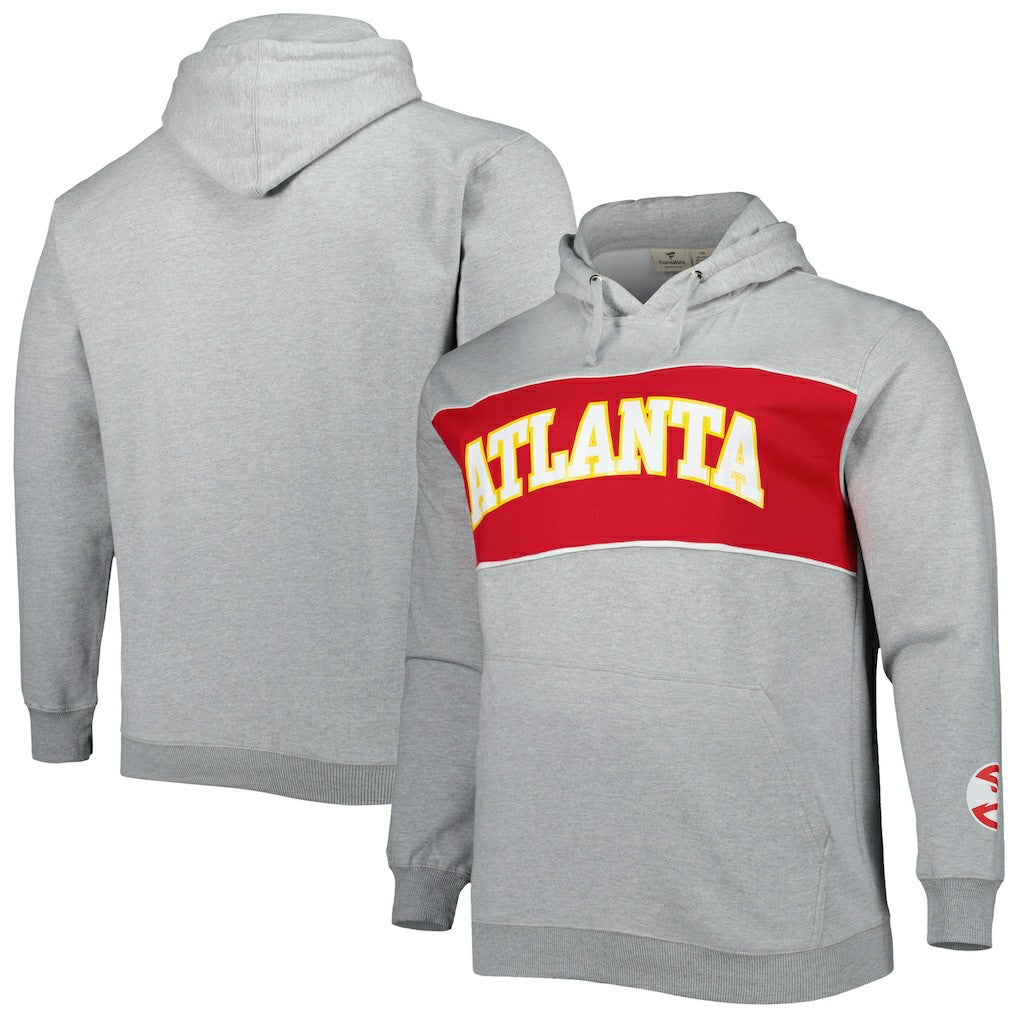 Atlanta Hawks Big & Tall Wordmark Pullover Hoodie - Heather Gray | Fanatics outlet