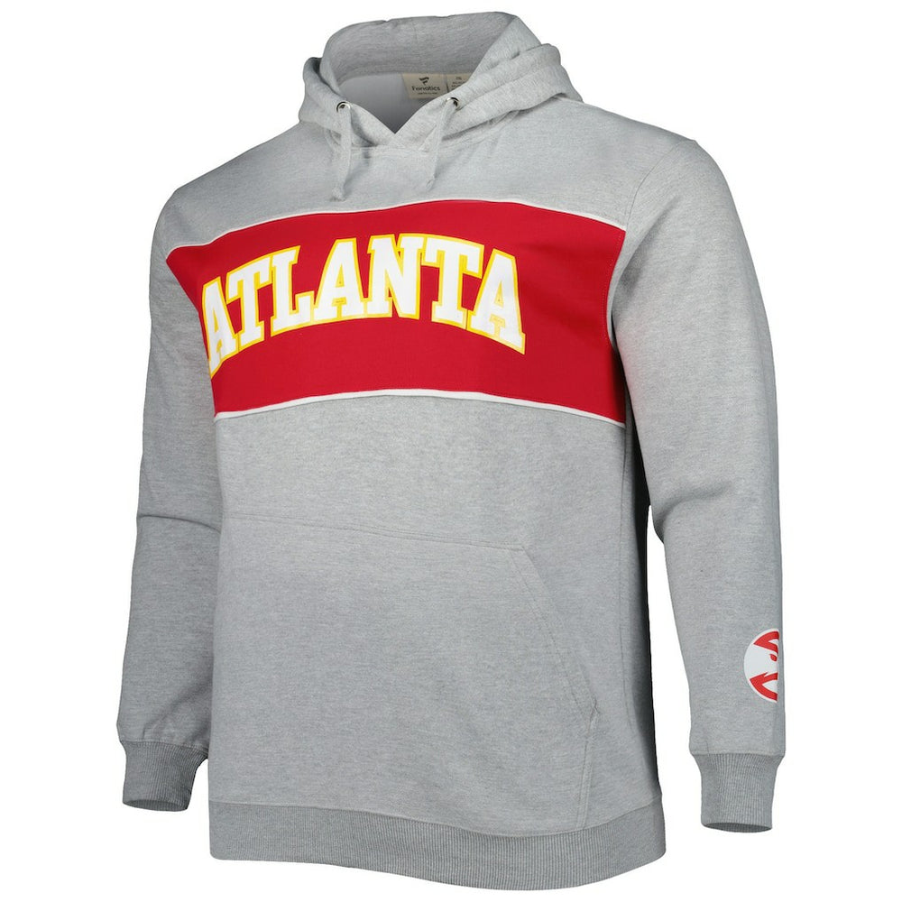 Atlanta Hawks Big & Tall Wordmark Pullover Hoodie - Heather Gray | Fanatics outlet