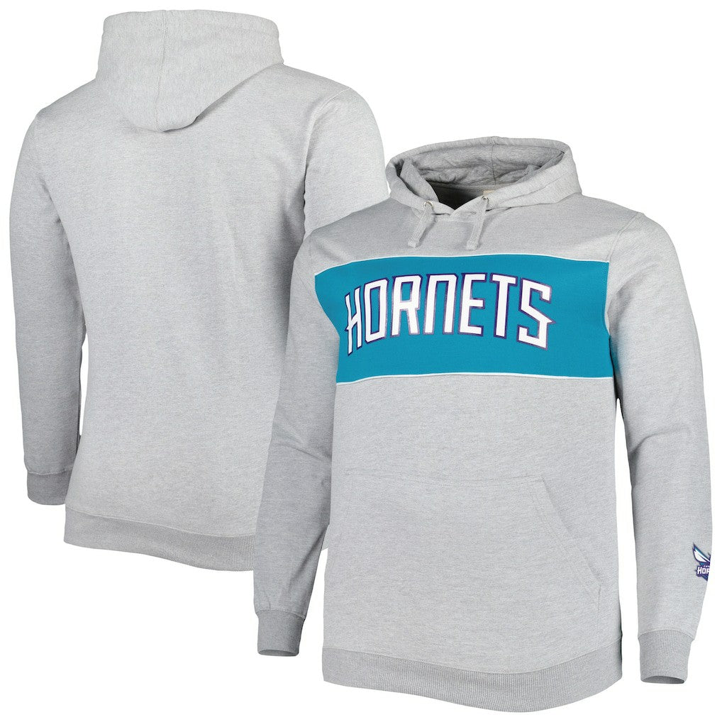 Charlotte Hornets Big & Tall Wordmark Pullover Hoodie - Heather Gray | Fanatics cheap
