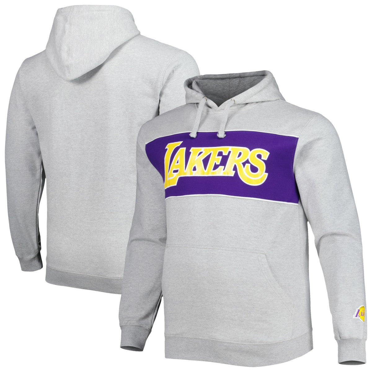 Los Angeles Lakers Big & Tall Wordmark Pullover Hoodie - Heather Gray | Fanatics online