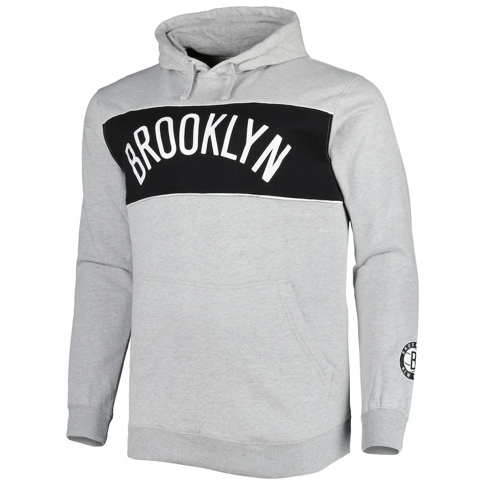Brooklyn Nets Big & Tall Wordmark Pullover Hoodie - Heather Gray | Fanatics cheap