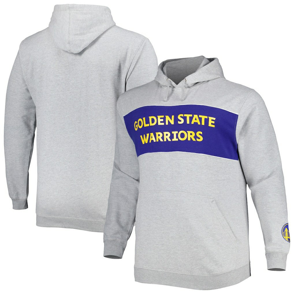 Golden State Warriors Big & Tall Wordmark Pullover Hoodie sale - Heather Gray | Fanatics outlet