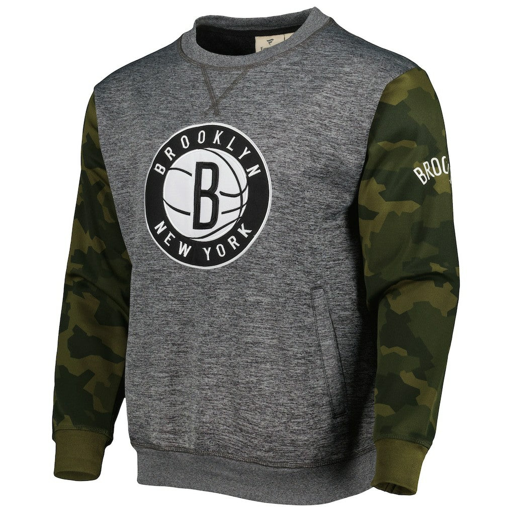 Brooklyn Nets Camo Stitched Sweatshirt - Heather Charcoal | Fanatics shop