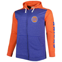 New York Knicks Big & Tall Down and Distance Full-Zip Hoodie - Heathered Blue/Heathered Orange | Fanatics online