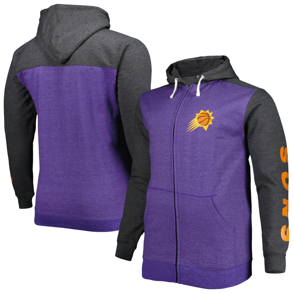 Phoenix Suns Big & Tall Down and Distance Full-Zip Hoodie - Purple/Heathered Black | Fanatics online