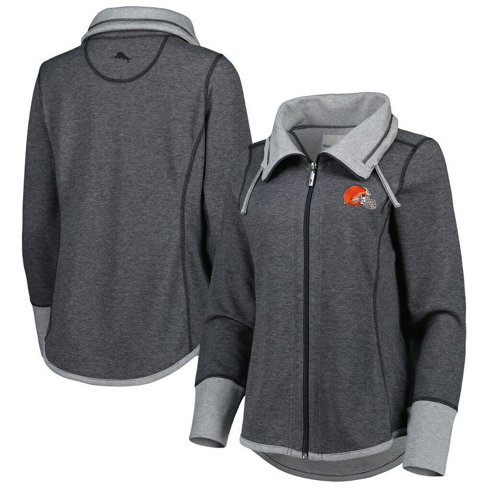 Cleveland Browns Women's Sport Sun Fade Full-Zip Sweatshirt - Heathered Black online