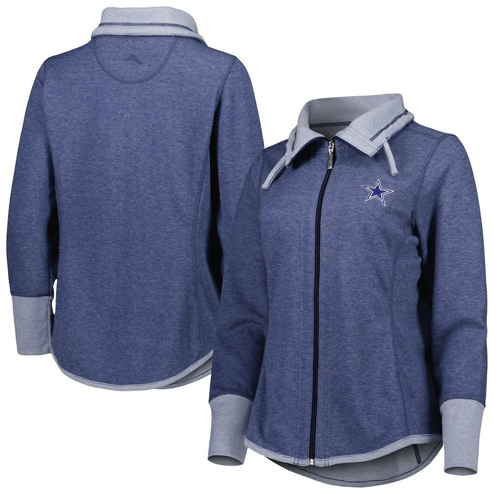Dallas Cowboys Women's Sport Sun Fade Full-Zip Sweatshirt - Heathered Navy outlet