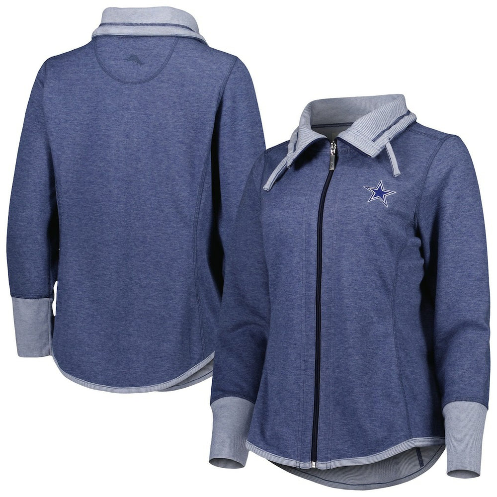 Dallas Cowboys Women's Sport Sun Fade Full-Zip Sweatshirt - Heathered Navy outlet