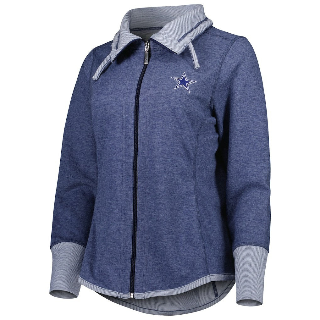 Dallas Cowboys Women's Sport Sun Fade Full-Zip Sweatshirt - Heathered Navy outlet