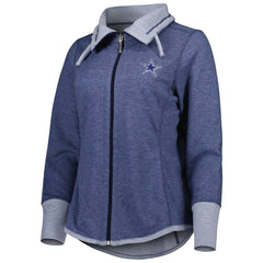 Dallas Cowboys Women's Sport Sun Fade Full-Zip Sweatshirt - Heathered Navy outlet