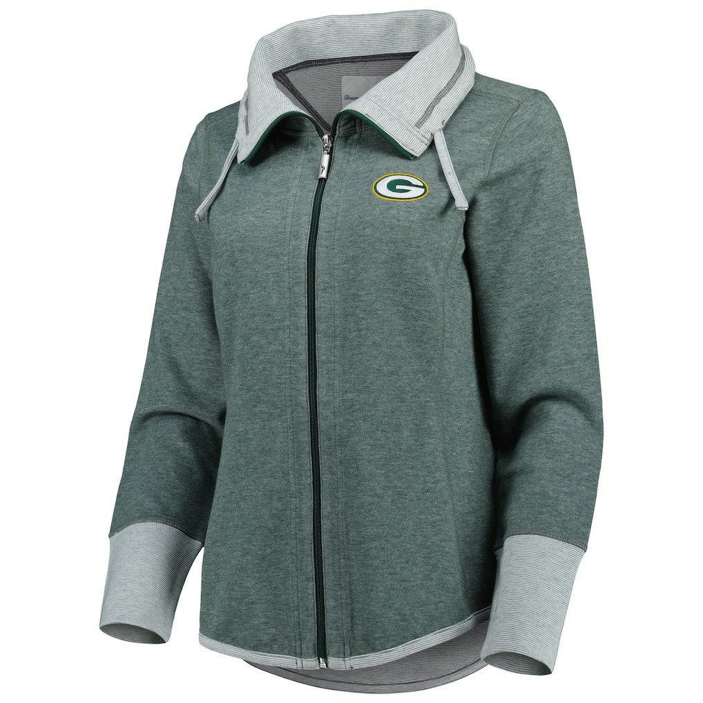 Green Bay Packers Women's Sport Sun Fade Full-Zip Sweatshirt - Heathered Green sale