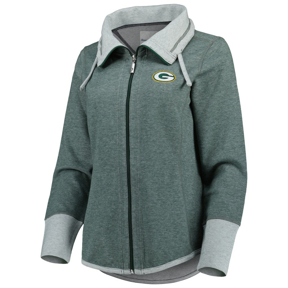 Green Bay Packers Women's Sport Sun Fade Full-Zip Sweatshirt - Heathered Green sale