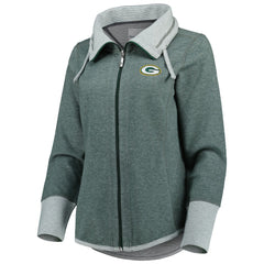Green Bay Packers Women's Sport Sun Fade Full-Zip Sweatshirt - Heathered Green sale