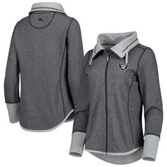 Las Vegas Raiders Women's Sport Sun Fade Full-Zip Sweatshirt - Heathered Black on sale