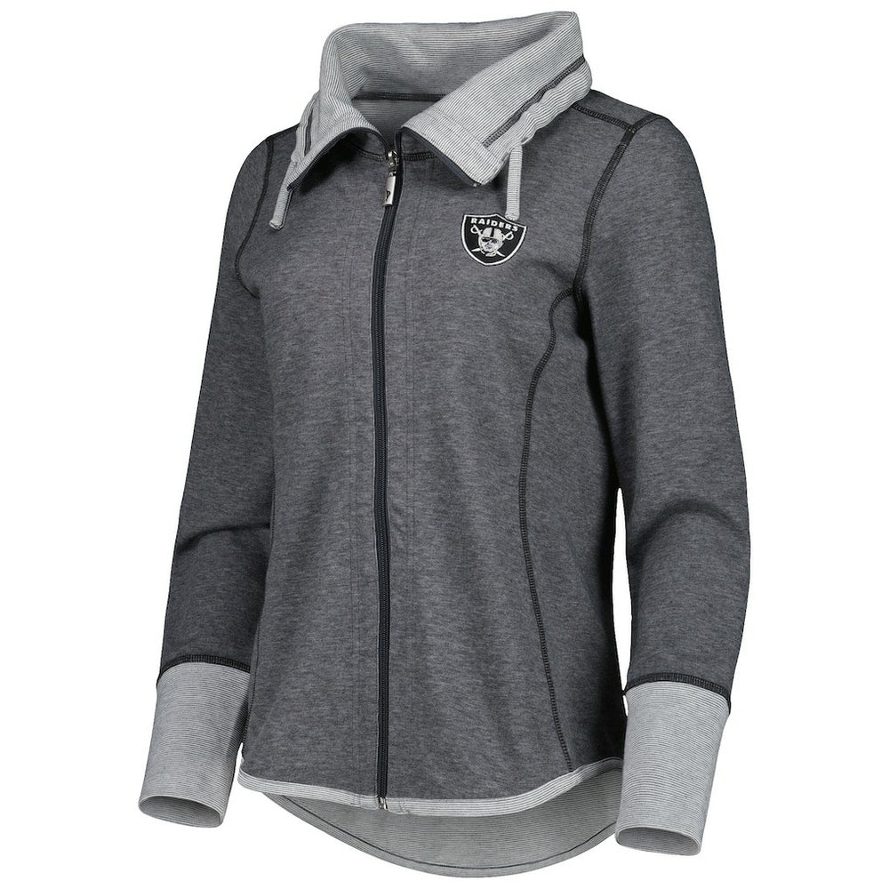 Las Vegas Raiders Women's Sport Sun Fade Full-Zip Sweatshirt - Heathered Black on sale