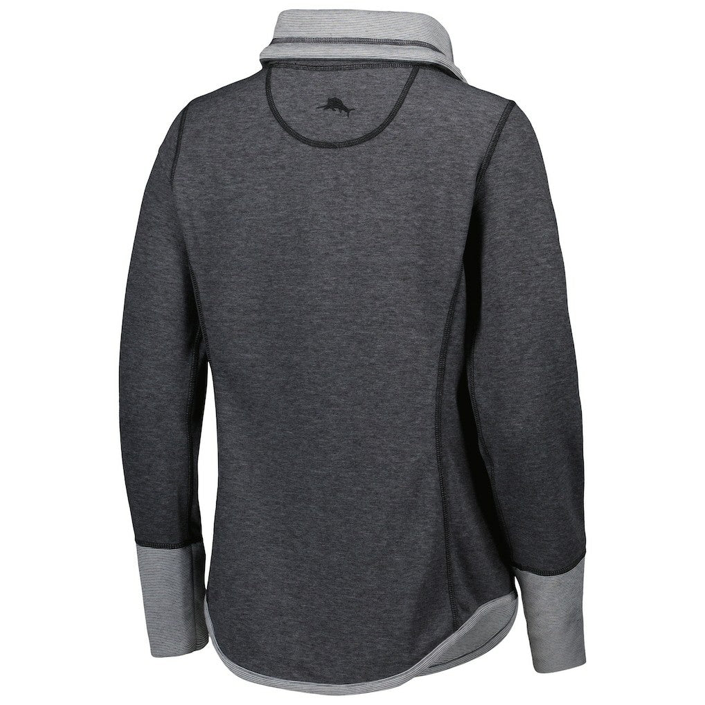 New Orleans Saints Women's Sport Sun Fade Full-Zip Sweatshirt - Heathered Black on sale