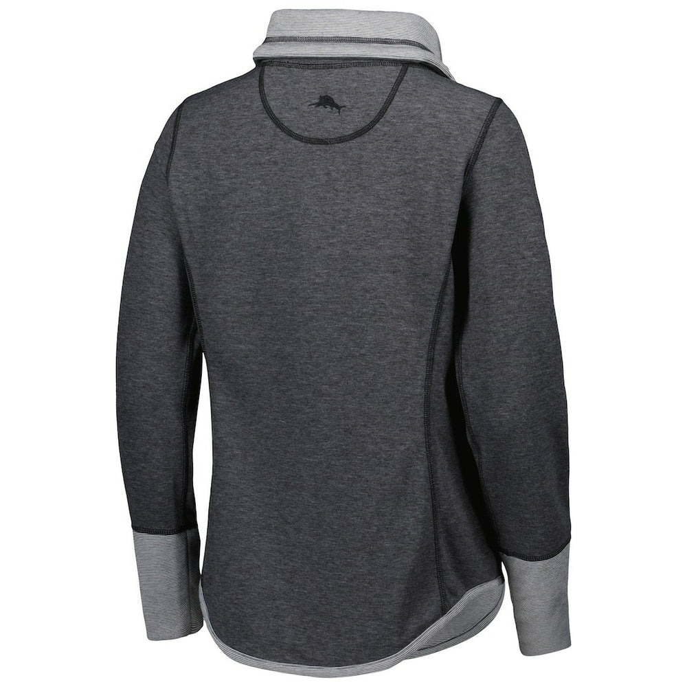 New Orleans Saints Women's Sport Sun Fade Full-Zip Sweatshirt - Heathered Black on sale
