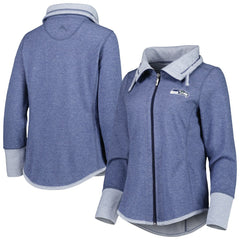 Seattle Seahawks Women's Sport Sun Fade Full-Zip Sweatshirt - Heathered College Navy discount