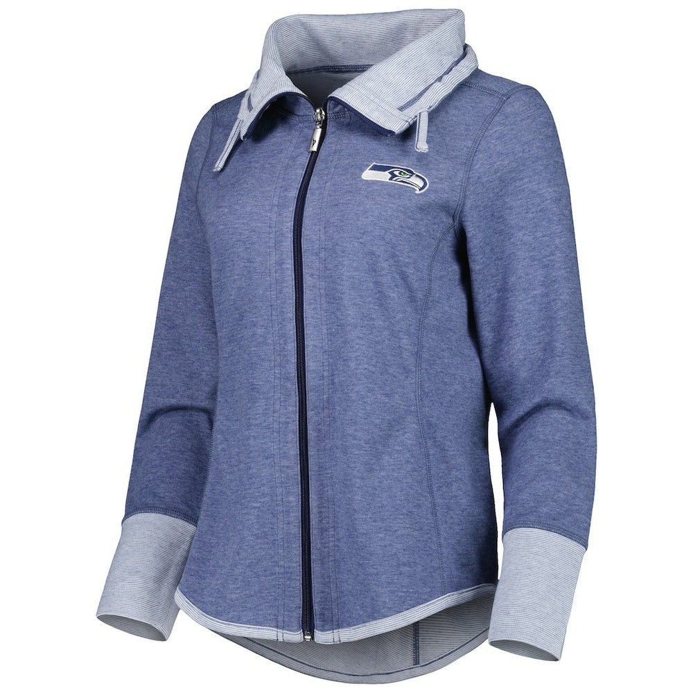 Seattle Seahawks Women's Sport Sun Fade Full-Zip Sweatshirt - Heathered College Navy discount