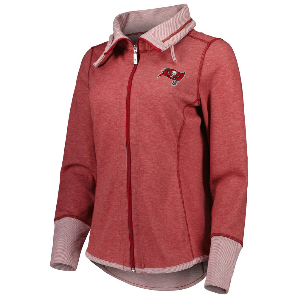 Tampa Bay Buccaneers Women's Sport Sun Fade Full-Zip Sweatshirt - Heathered Red discount
