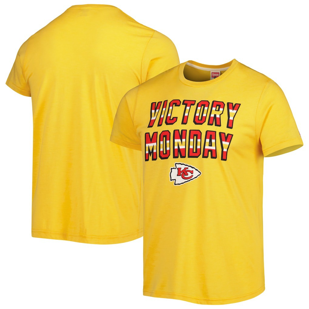 Kansas City Chiefs Homage Victory Monday Tri-Blend T-Shirt - Gold discount